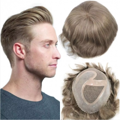 Ash Blonde Thin Skin Mens Hairpiece