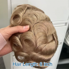 Full Swiss Lace Bleached Knots Real Natural Hairline Mens Hairpieces