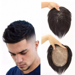 Natural Human Hair Wig Toupee For Men