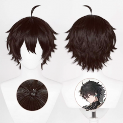 6 Pcs Mens Short Spiky Hair with Bangs Anime Cosplay Costume Wig