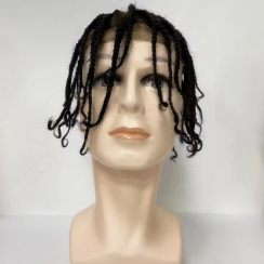 Long Box Braided Mens Human Hair Wig