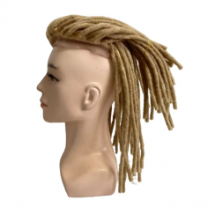 2 Pcs Natural Human Hair Hand Made Lace Mens Dreadlocks