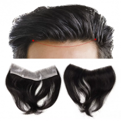 Thin Skin Human Hair Fringes For Men